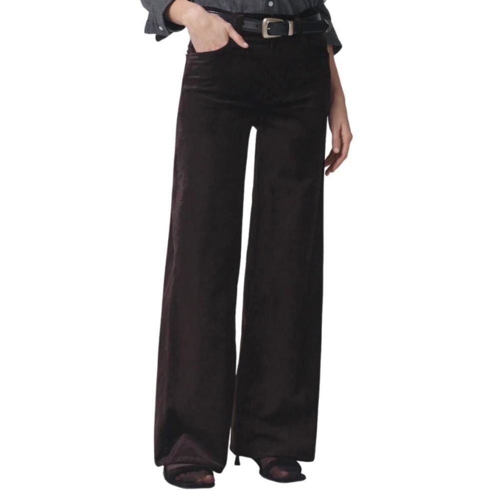CITIZENS OF HUMANITY Jeans NEW Paloma Baggy Velvet Pant in Pony Brown Size 26